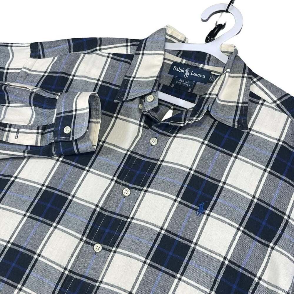 Ralph Lauren Blaire Plaid Long Sleeve Button-Up Shirt Medium